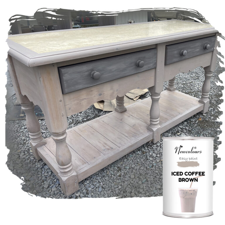 Discover Newcolours high-coverage acrylic furniture paint, designed for easy application on wood and furniture in Ireland & UK. No need for sealing – durable and long-lasting results. Perfect for upcycling and DIY projects! Newcolours premium acrylic furniture paint – easy to use, high coverage, and durable. Ideal for wood & furniture in Ireland & UK.