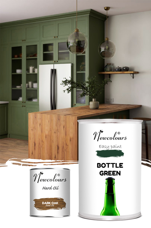 Furniture paint and hard oil dark oak for upcycling – create a vintage look with Newcolours Paint.