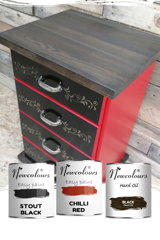 Paint for furniture in Ireland and UK – Newcolours Upcycling Paint with excellent coverage and smooth finish.