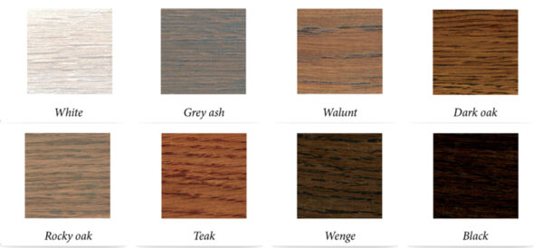 Wood stain, high quality. Does not create bookmarks. Strongly pigmented, highlights the wood grain.